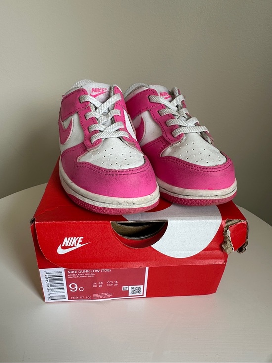 Nike Other - Nike Dunk Low Toddler White/Laser Fuchsia 9C